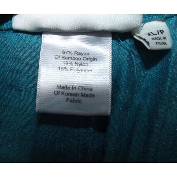 Norm Thompson XL/P aqua bamboo blend elastic waist 29.5 inseam pockets - Picture 4 of 5